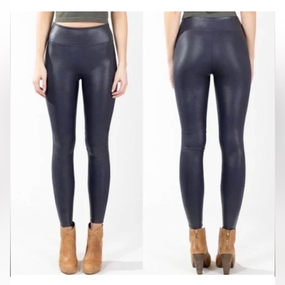 Spanx Faux Leather Legging Midnight Navy Size XS - Picture 2 of 9